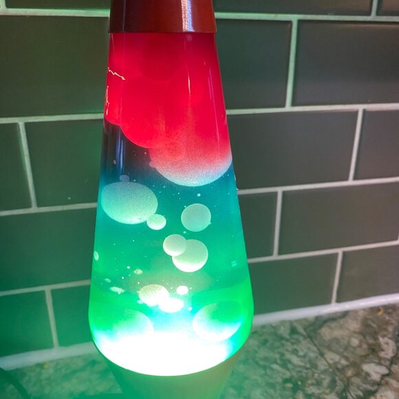 Rainbow Lava Lamp Colorful Glass Motion Glitter 14" Kid Decor Green Red Purple - Picture 4 of 6